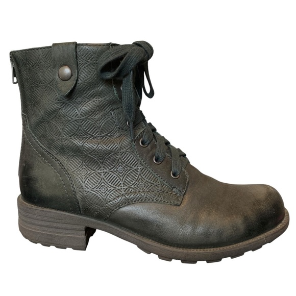 Rockport Cobb Hill Collection Boots Womens 7.5 Green Leather Army Combat Chukka - Picture 1 of 14